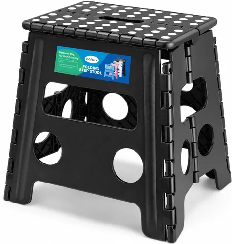 Miniatura 16 de Dyforce Taburete plegable de 17.5 pulgadas, capacidad de 400 libras, taburete plegable de plástico resistente para adultos, taburete con asa, fácil