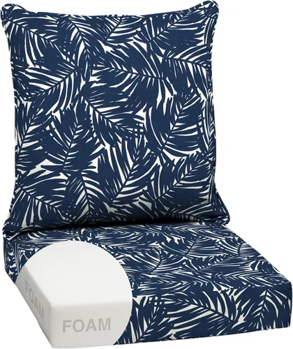 Miniatura 81 de Arden Outdoor Deep Seat Cushion Set, 24 x 24 pulgadas, Cojín para patio resistente al clima, a la lluvia y a la decoloración para silla, sofá y sofá