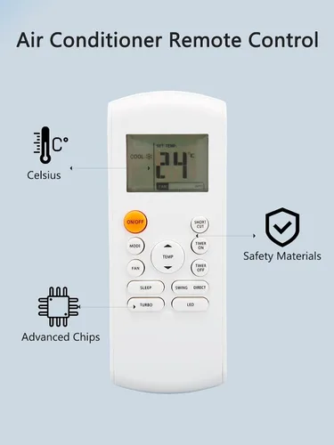 Miniatura 5 de Control remoto de repuesto, control remoto de aire acondicionado, compatible con controles remotos de la serie R57 y RG57 Series R57B1/BGE