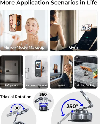 Miniatura 6 de 【Actualizado】Soporte de automóvil Magsafe [119 libras de succión y metal] Soporte magnético ajustable de 360° para tu automóvil, soporte al vacío