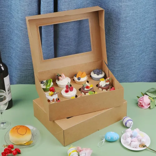 Miniatura 6 de Svalor Cajas para cupcakes, 12 unidades, paquete de 2 recipientes desechables para cupcakes, portador de cupcakes de grado alimenticio con ventana e