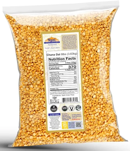 Miniatura 2 de Rani Chana Dal (garbanzos desi sin piel), lentejas indias, 128 onzas (8 libras) 8.0 lbs, a granel ~ todo natural, apto para gluten, sin OMG, vegano