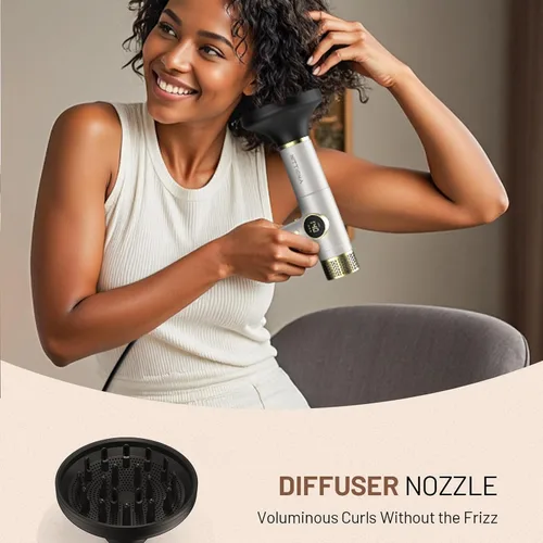Miniatura 7 de HITTIONA Secador de pelo de viaje de doble voltaje con difusor magnético, secador de pelo iónico de alta velocidad de 2000 W, regalo para mujeres