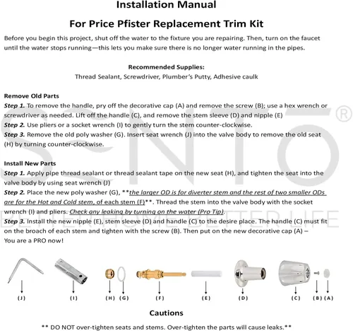 Miniatura 5 de SENTO Juego de molduras para tina y ducha de 3 asas para grifos Price Pfister, fácil instalación, metal resistente, cobre antiguo