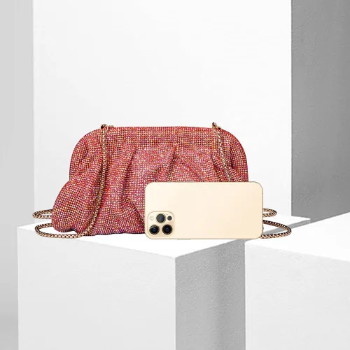 Miniatura 5 de MOISTRI Bolso de noche con diamantes de imitación para mujer, bolso de hombro brillante para fiesta, bolso cruzado de boda