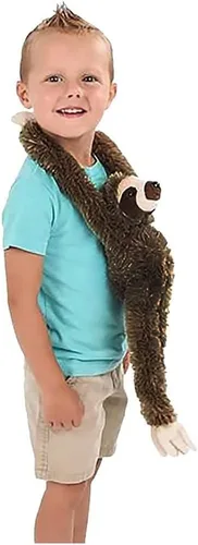 Miniatura 4 de ArtCreativity Peluche de perezoso colgante marrón, perezoso de peluche de tres dedos de 28 pulgadas con diseño realista, suave y abrazable, bonita