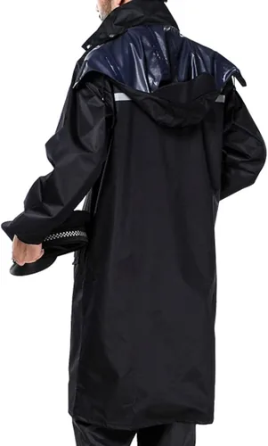 Miniatura 3 de iCreek Impermeable impermeable para hombres y mujeres adultos, chaqueta de lluvia larga, ligera, reflectante, reutilizable, con capucha