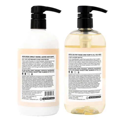 Miniatura 8 de TUBBY TODD Hair Duo - Juego de champú y acondicionador para bebés, cuidado del cabello suave e hidratante, hipoalergénico, no irritante, para recién