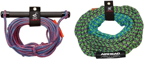 Miniatura 9 de Cuerda de esquí acuático Airhead con mango de goma, 1 sección, 75 pies