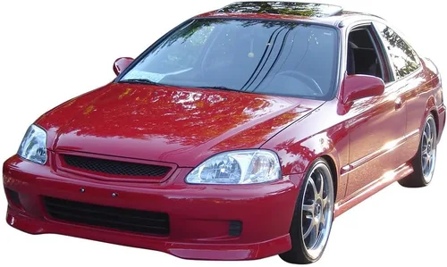 Miniatura 3 de IKON MOTORSPORTS, Borde de parachoques delantero compatible con Honda Civic 1999-2000, alerón de borde de parachoques delantero, divisor de mentón