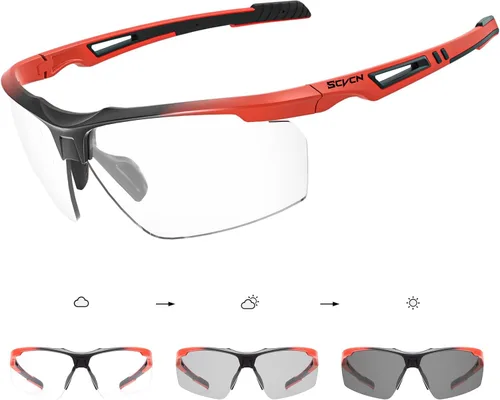SCVCN Gafas de sol deportivas fotocromáticas para ciclismo, gafas transparentes para hombres y mujeres, protección UV400, MTB BMX, pesca, correr,
