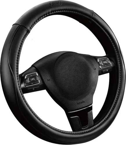 Miniatura 9 de Skechers - Funda de volante de espuma viscoelástica, funda de volante de cuero microfibra con ribete deportivo de ajuste universal de 14" 1/2-15