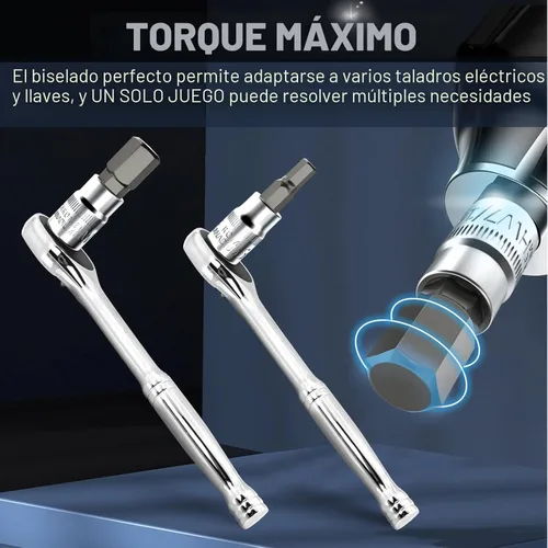 Miniatura 4 de DISEN Juego de 32 llaves hexagonales SAE y métricas Allen con funda de almacenamiento mejorada, acero al cromo vanadio tratado térmicamente de alta