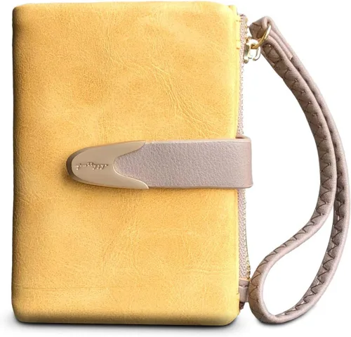 Miniatura 5 de Carteras para mujer, Rfid, pequeña, compacta, plegable, corta, con cremallera, monedero