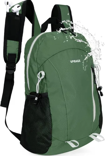 Miniatura 15 de VPBAGE Mochila de Senderismo Resistente al Agua de 15L, Mochila Pequeña de Viaje al Aire Libre, Mochila Ligera de Día con Bucles para Herramientas