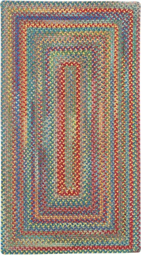 Capel American Heritage Multi - Alfombra Rectangular Concéntrica Trenzada de 0 pies 36 pulgadas x 0 pies 36 pulgadas Multi color