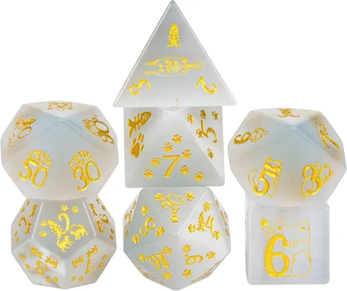 Miniatura 41 de UDIXI Juego de dados de piedras preciosas de amatista, dados DND de piedra de cristal D&D con estuche de regalo para juegos de rol y juegos de mesa