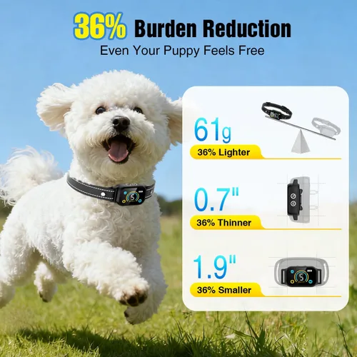Miniatura 5 de Paquete de 2 collares antiladridos, collar inteligente para perros grandes, medianos y pequeños, collar de entrenamiento ultraligero recargable