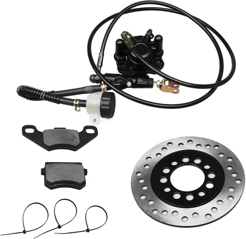 Sistema de Calibrador de Freno de Disco Hidráulico Trasero Juego de Pastillas de Rotor Compatible con Moto de Cross, Quad, ATV, Go-kart de 150cc,