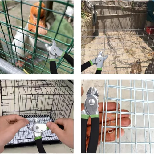 Miniatura 7 de Kit de Alicates para Anillos de Cerdo con 500 Piezas de Anillos de Cerdo de Acero Galvanizado de 3/4", Kit de Alicates Rectos para Anillos de Cerdo