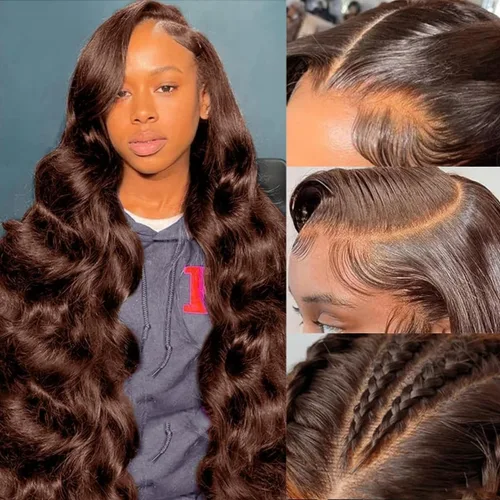 Miniatura 28 de Pelucas Body Wave de Encaje Frontal de Cabello Humano 13x6 HD Pelucas de Encaje Frontal de Cabello Humano Densidad 200 Pelucas Vírgenes Brasileñas