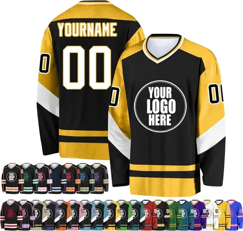 Miniatura 9 de Camiseta de hockey personalizada para hombres/mujeres/jóvenes/niños, nombre personalizado/número/logotipo de gran tamaño camiseta de entrenamiento