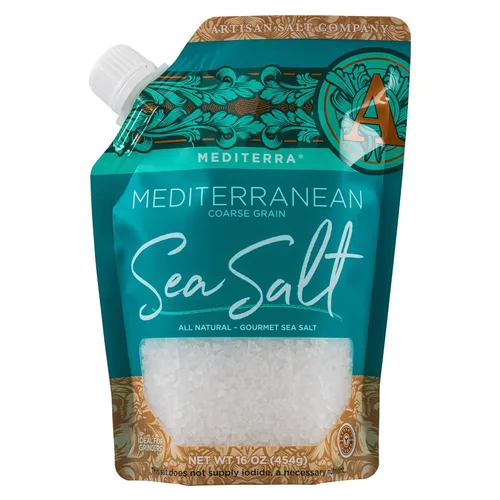 Miniatura 26 de SaltWorks Ancient Ocean sal rosa del Himalaya, fina, bolsa artesanal con surtidor de vertido; 16 onzas