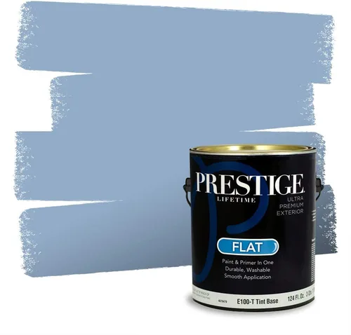 Miniatura 1173 de Pintura Exterior + imprimación PRESTIGE, todo-en-uno, 1 galón, acabado mate, color comparable al Valspar* Royal Gray* VS151-Gris real