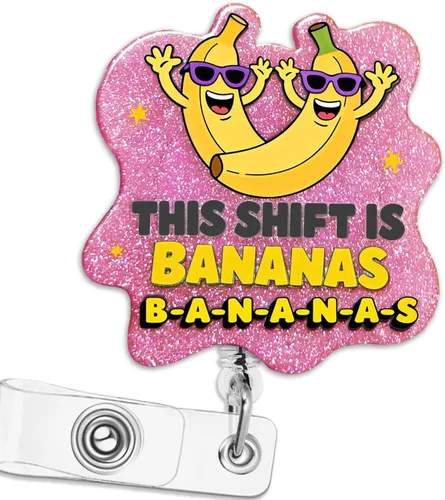 Nuevo y divertido carrete de insignia de enfermera, este cambio es plátano, lindo soporte para insignia de trabajo con clip retráctil, amigo de
