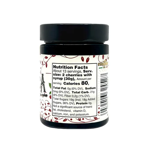 Miniatura 2 de Cerezas marasca en almíbar, 14.10 oz (400 g), agridulce, calidad premium, galardonadas, cerezas negras sin hueso al marrasquino, producto de Italia