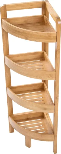 Miniatura 4 de Estante de almacenamiento esquinero de bambú de 31.5 pulgadas de 4 niveles Trademark Innovations