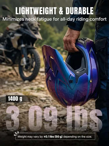 Miniatura 6 de OUMURS DOT Adult ATV Dirt Bike Helmet with Goggles Gloves & Mask Adjustable Sun Visor Motorcycle Adults Helmet Off-Road Motocross Downhill Moped MX