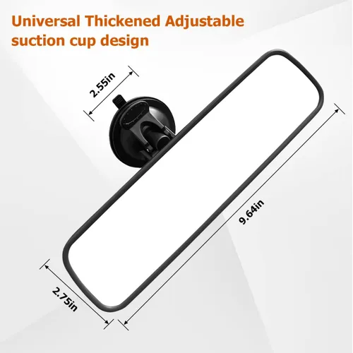 Miniatura 2 de Espejo retrovisor de coche de 9.8 pulgadas con ventosa, espejo retrovisor interior de auto ajustable antirreflejos, espejo interior de vehículo HD