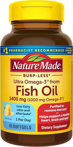 Nature Made Suplementos de Aceite de Pescado Omega 3 de Fuerza Extra, 1400mg, Suplementos de Aceite de Pescado Omega 3 como Ésteres Etílicos para la