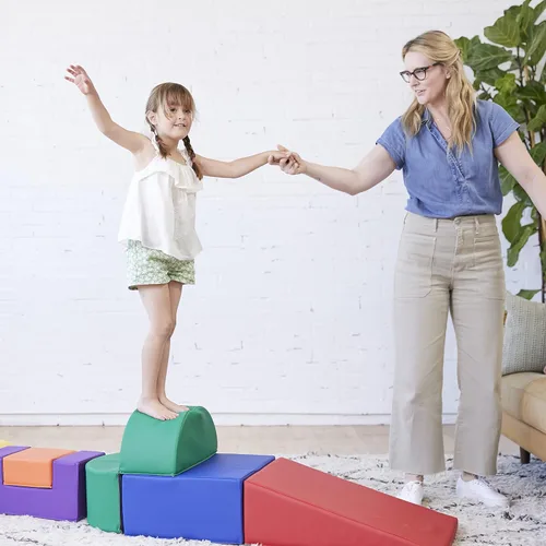 Miniatura 7 de ECR4Kids SoftZone Crawl and Climb Playtime Playset, bloques de construcción, surtido, 6 piezas