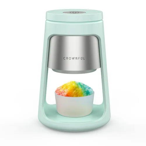 CROWNFUL Máquina de hielo raspado, máquina de conos de nieve con 2 vasos de hielo, máquina raspadora de hielo para conos de nieve, bolas de nieve,
