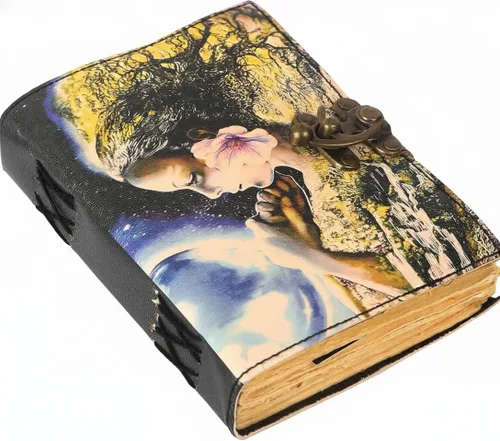 Miniatura 26 de Book of Spells - Diario encuadernado en cuero con papel de borde irregular, grimorio, diario impreso del Tercer Ojo, suministros de brujería