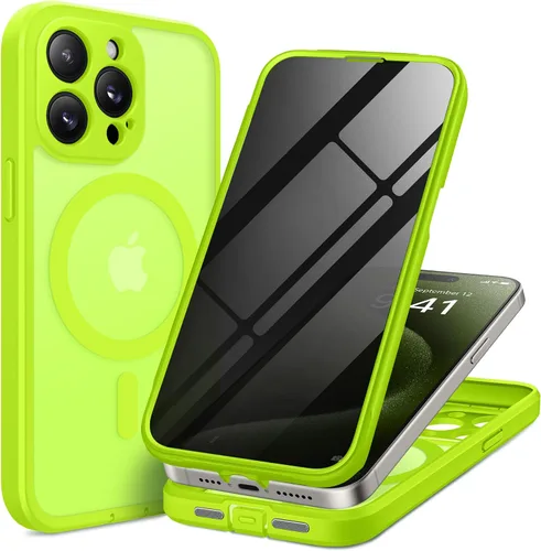 Miniatura 37 de TIESZEN Funda para iPhone 15, compatible con MagSafe, protector de pantalla de privacidad integrado y protección de cámara, antiespía, cuerpo