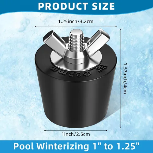 Miniatura 2 de Honoson 2 piezas tapones de winterización para piscina de 1 a 1.25 pulgadas, tapones para tubería de PVC/acero, tapones de goma para agujeros