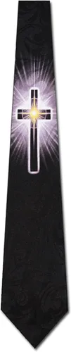 Miniatura 4 de Corbata The Shining Cross - Corbatas religiosas para hombre, Negro