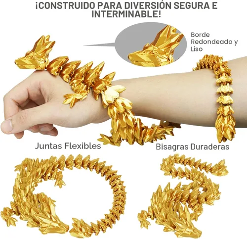 Miniatura 3 de Huevos de dragón pequeños con dragón en el interior, regalos divertidos sorpresa impresos en 3D para niños, juguetes fidget articulados de dragón Oro