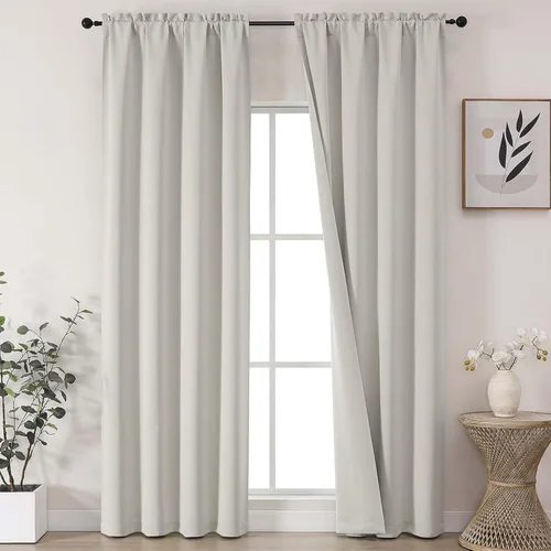 Miniatura 82 de OVZME Cortinas opacas turquesa para tratamiento de ventanas pequeñas, cortinas cortas con bloqueo de luz para ventana de cocina sobre el fregadero
