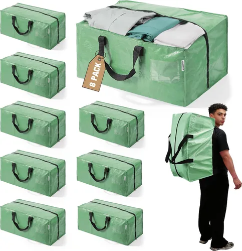 Miniatura 13 de WORKPRO 1 paquete de bolsas de mudanza extra grandes con cremalleras y asas de transporte, correas de mochila, bolsa de almacenamiento resistente