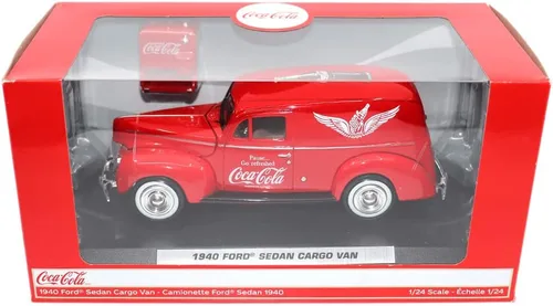 Miniatura 8 de Motor city classics Coca-Cola Diecast coleccionable Furgoneta Ford Delivery 1940 con enfriador Modelo a escala 1:24 fundido a presión 424195