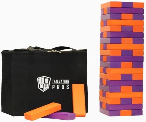Miniatura 22 de Tailgating Pros Maderas Gigantes Premium que se Derrumban con Estuche de Transporte – ¡Elige los Colores de tu Equipo! Juego Gigante para Patio al