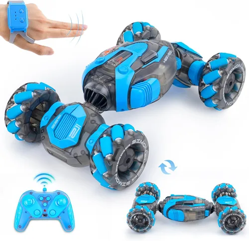 Auto de acrobacias RC con detección de gestos para niños, juguetes de control remoto para niños de 5 a 7 años, 6 a 8, 9, 10, 11, 12 años, regalos de