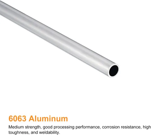 Miniatura 3 de uxcell Tubo redondo de aluminio 6063 0.157 in OD 0.118 in diámetro interior 11.811 in longitud tubería