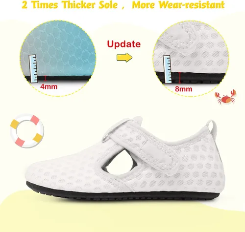 Miniatura 3 de LeIsfIt Zapatos de agua para niños y niñas, zapatos de playa, calcetines acuáticos descalzos, calcetines antideslizantes para el agua