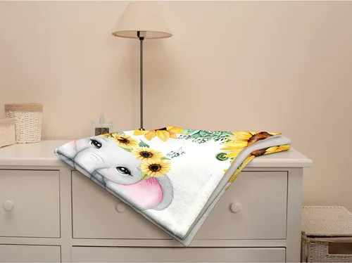 Miniatura 7 de Manta de bebé personalizada con nombre, elefante y girasol, manta de forro polar personalizada para niñas, niños, baby shower, regalo de cumpleaños