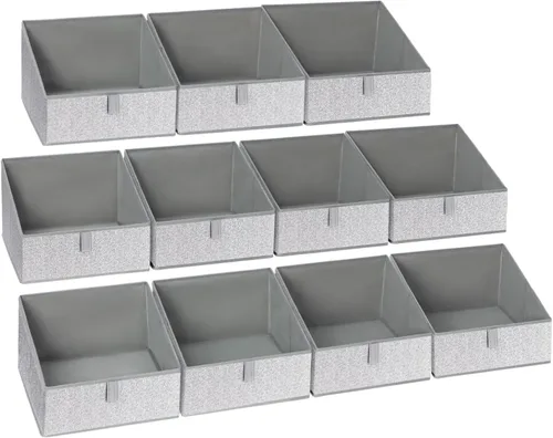 Miniatura 9 de DIMJ Contenedores de almacenamiento trapezoidales para ropa, 4 paquetes organizadores de armario y cestas de almacenamiento, cestas plegables